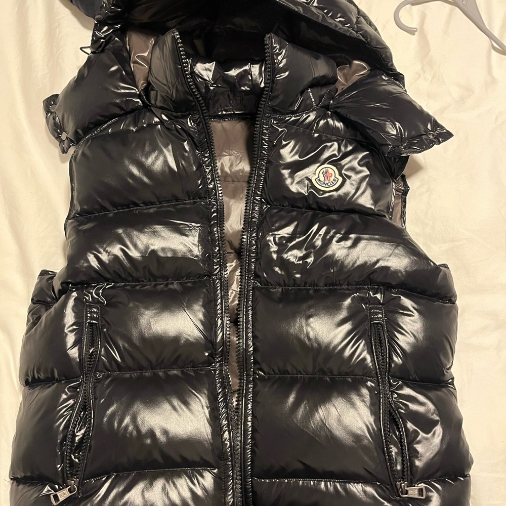Moncler Black Puffer Vest with Cartoon Detail